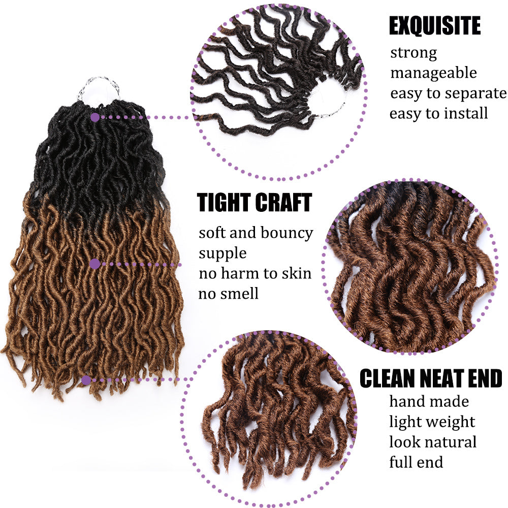Goddess Faux Locs Crochet Hair Soft Curly Dreadlocks Hair Extensions