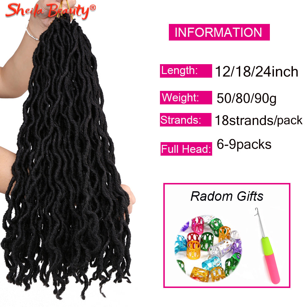 Goddess Faux Locs Crochet Hair Soft Curly Dreadlocks Hair Extensions
