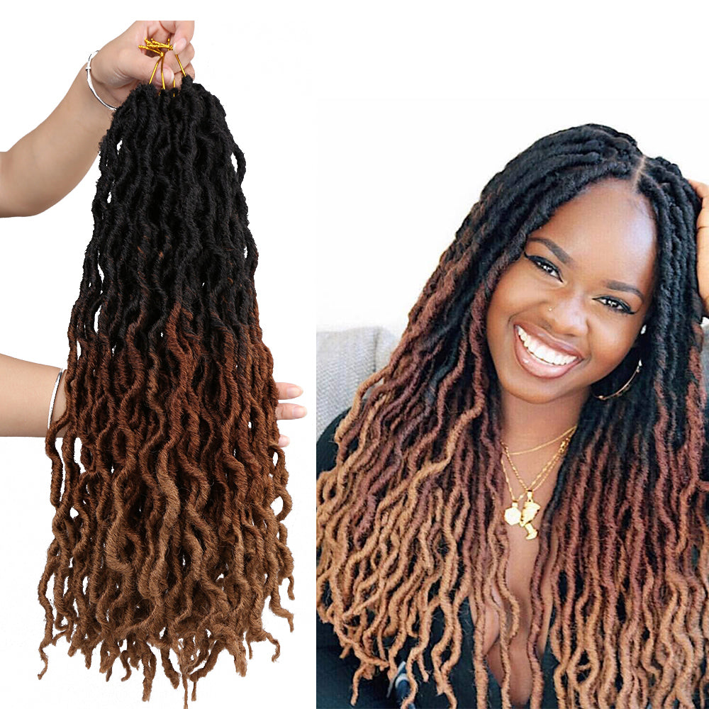 Goddess Faux Locs Crochet Hair Soft Curly Dreadlocks Hair Extensions