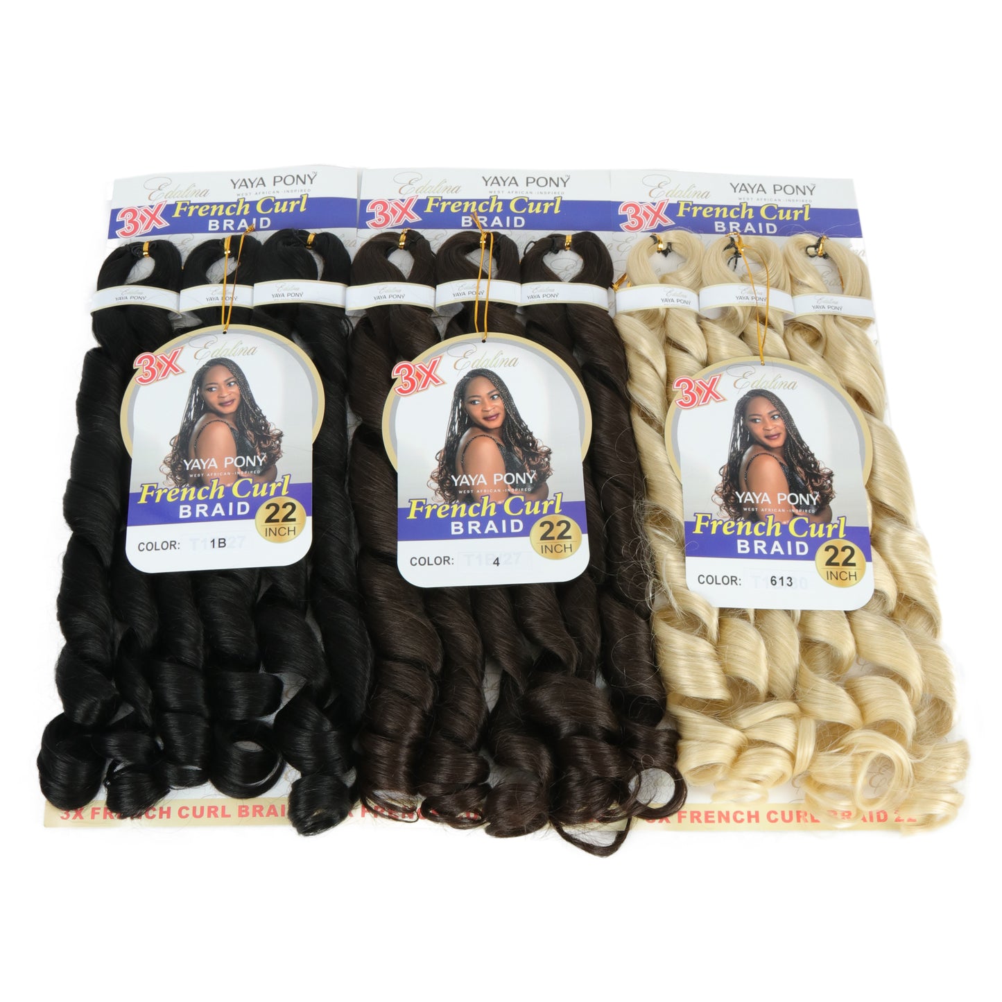 Edalina Yaya Pony French Curl Braid Pre-stretched hot water set 24". 2 bundles And 6 bundle in a pack.