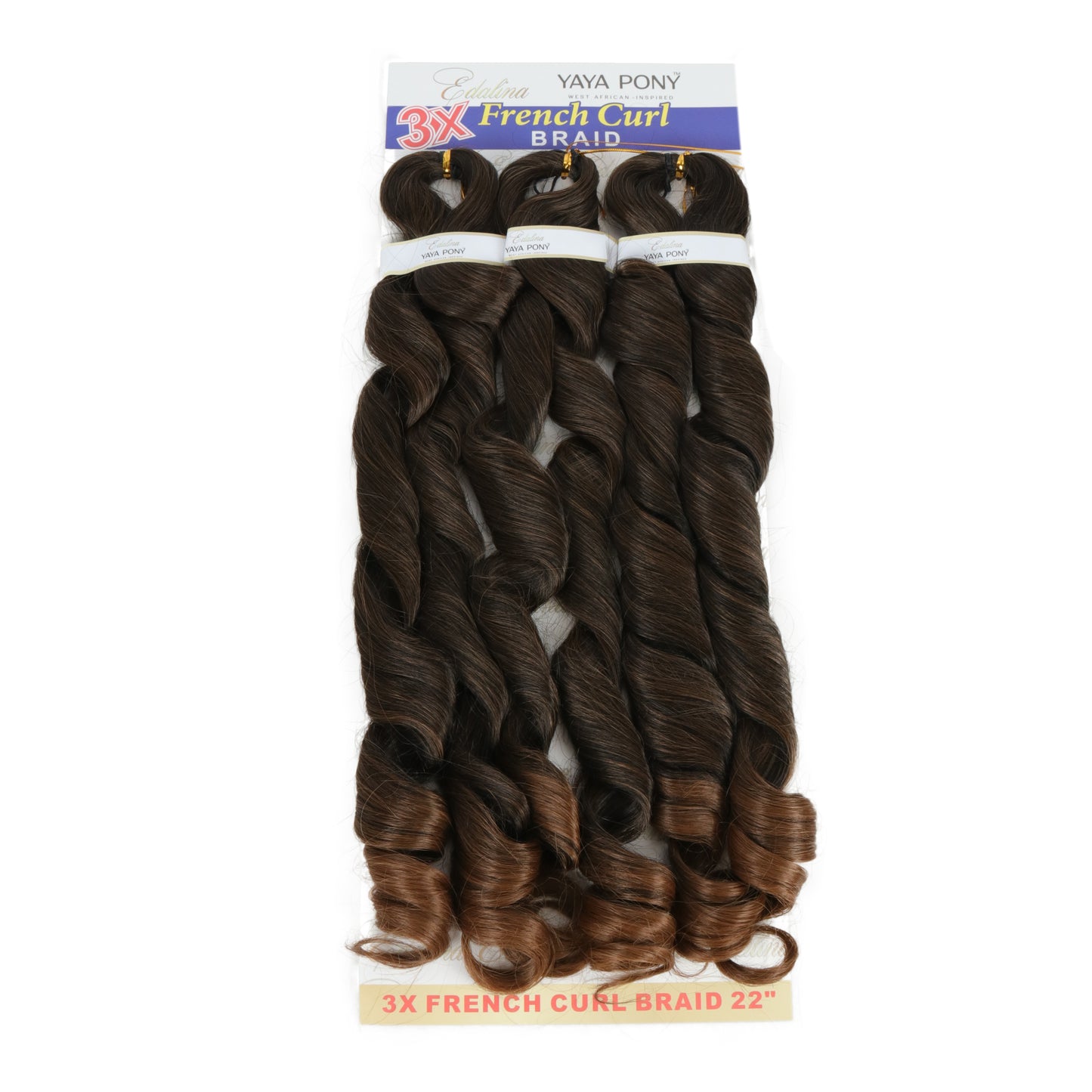 Edalina Yaya Pony French Curl Braid Pre-stretched hot water set 24". 2 bundles And 6 bundle in a pack.