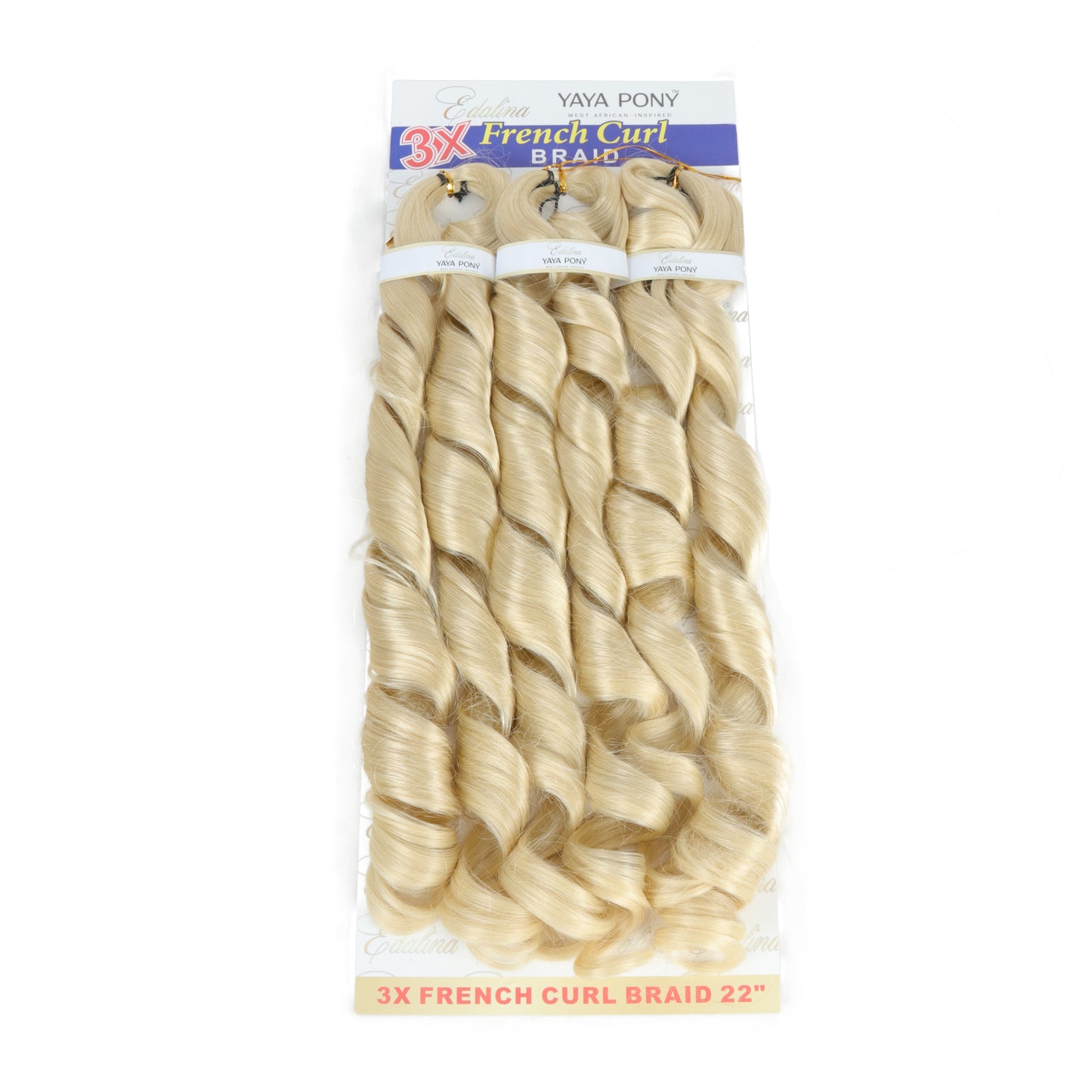 Edalina Yaya Pony French Curl Braid Pre-stretched hot water set 24". 2 bundles And 6 bundle in a pack.