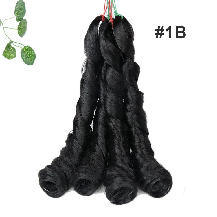 Edalina Yaya Pony French Curl Braid Pre-stretched hot water set 24". 2 bundles And 6 bundle in a pack.