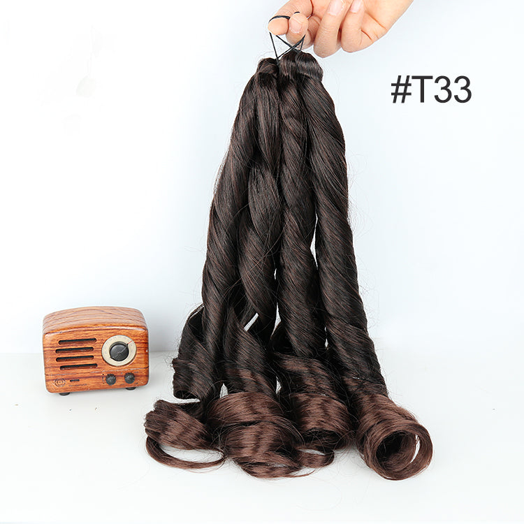 Edalina Yaya Pony French Curl Braid Pre-stretched hot water set 24". 2 bundles And 6 bundle in a pack.