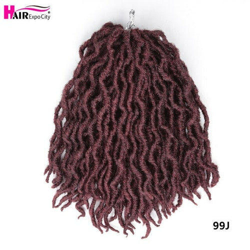 12Inch Goddess Faux Locs Crochet Hair Synthetic Wave Hair Ombre