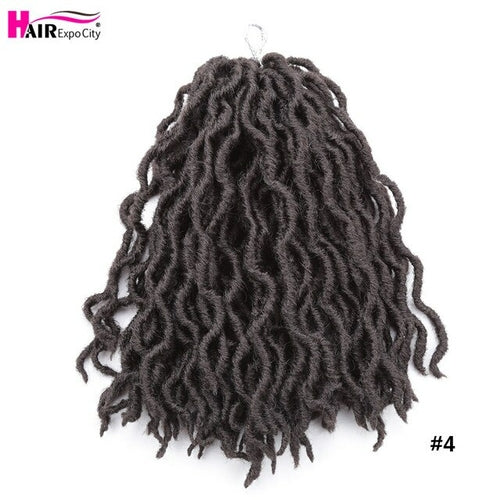 12Inch Goddess Faux Locs Crochet Hair Synthetic Wave Hair Ombre