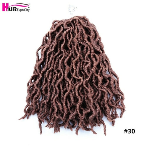 12Inch Goddess Faux Locs Crochet Hair Synthetic Wave Hair Ombre