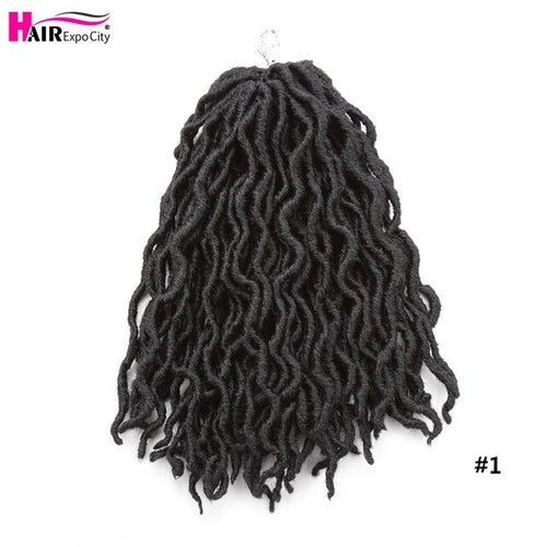 12Inch Goddess Faux Locs Crochet Hair Synthetic Wave Hair Ombre