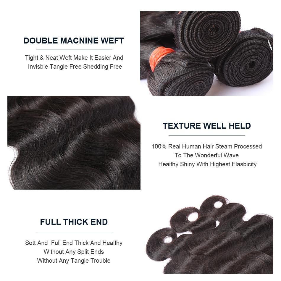 10A Grade 3/4 Body Wave Bundles with 4x4 Closure Brazilian
