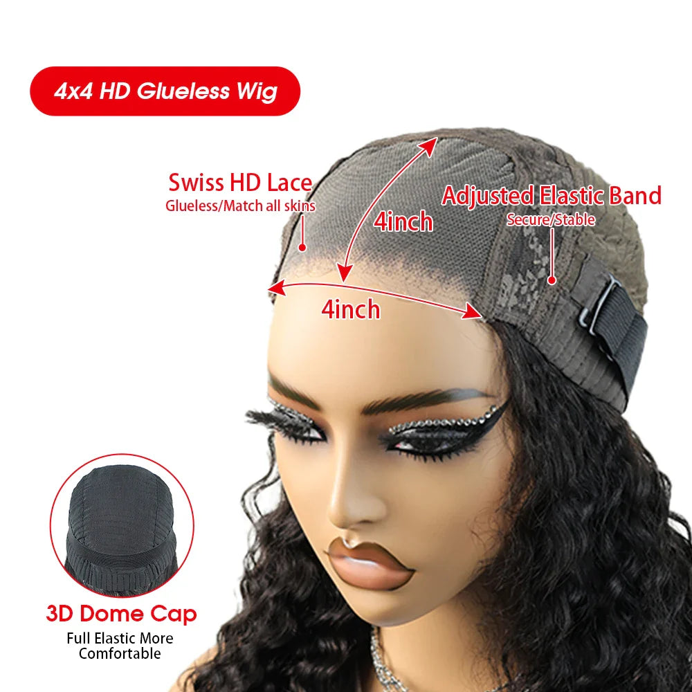 Pre Cut No Glue Bone Straight Glueless Wigs Human Hair For Women Brazilian Glueless Wig Human Hair Ready To Wear Preplucked 200%