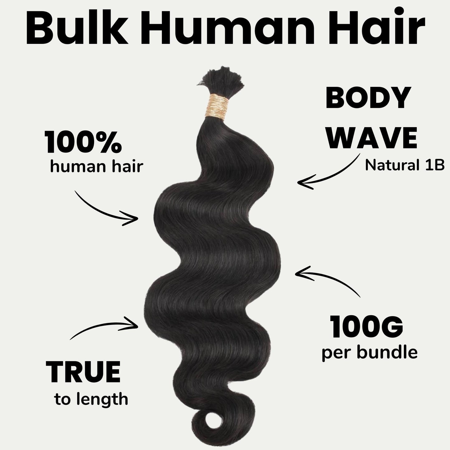Body Wave Bulk 100% Human Braiding Hair