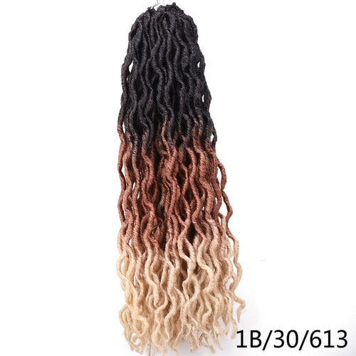 Goddess Faux Locs Crochet Hair | Curly Faux Locs Crochet Hair -