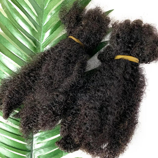 Afro Kinky Curly Locks Hair Extensions Microlocs Human Braiding Hair Bulk Hair For Braiding Double Drawn Box Crochet Braids 4C
