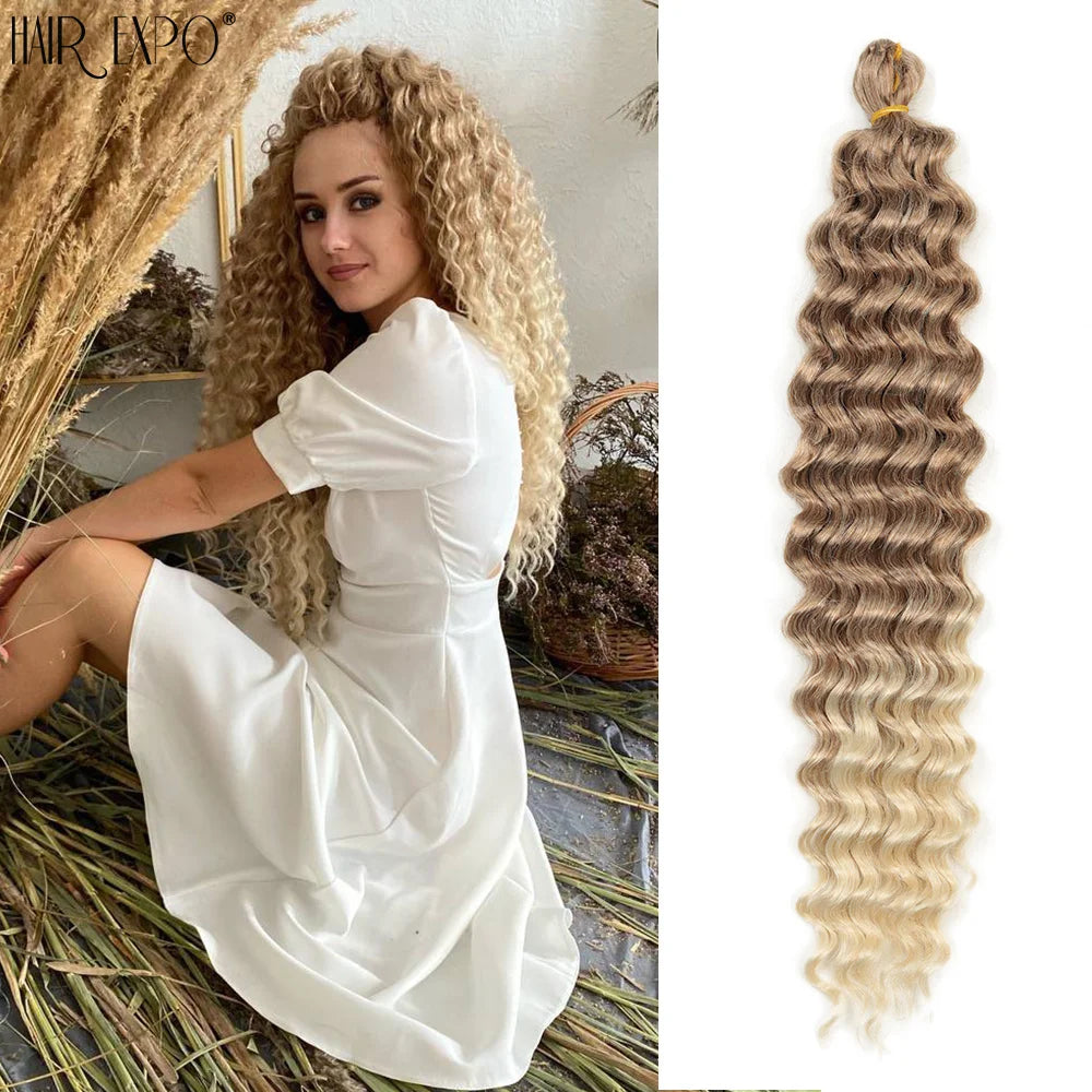 22-30"Deep Wave Twist Crochet Hair Synthetic Deep Twist Braiding Hair