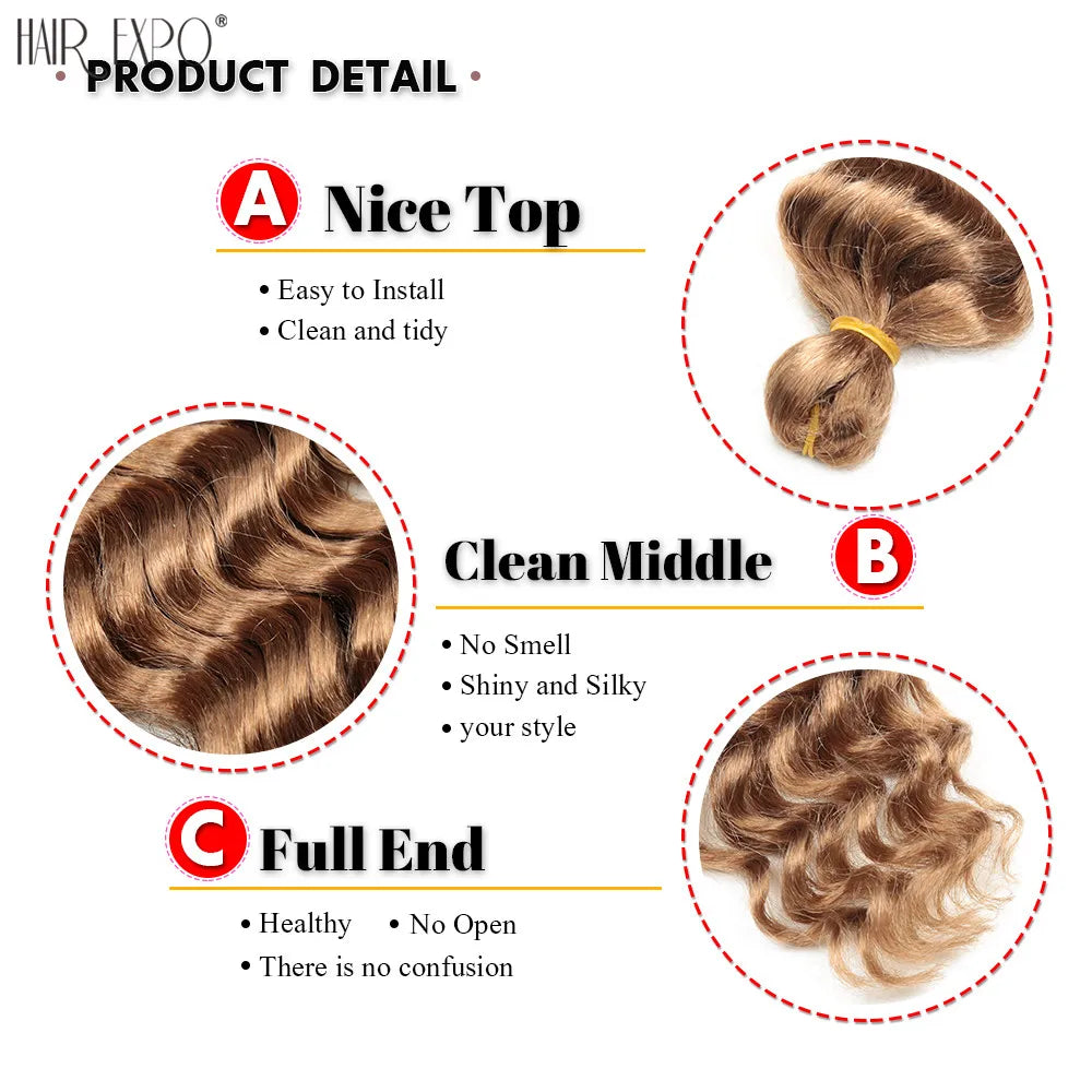 22-30"Deep Wave Twist Crochet Hair Synthetic Deep Twist Braiding Hair
