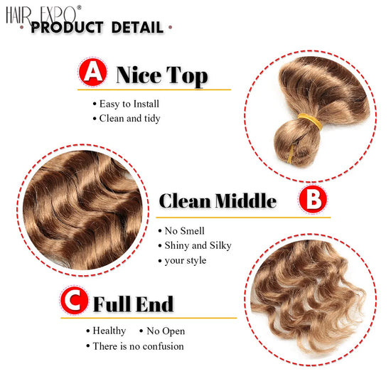 22-30"Deep Wave Twist Crochet Hair Synthetic Deep Twist Braiding Hair