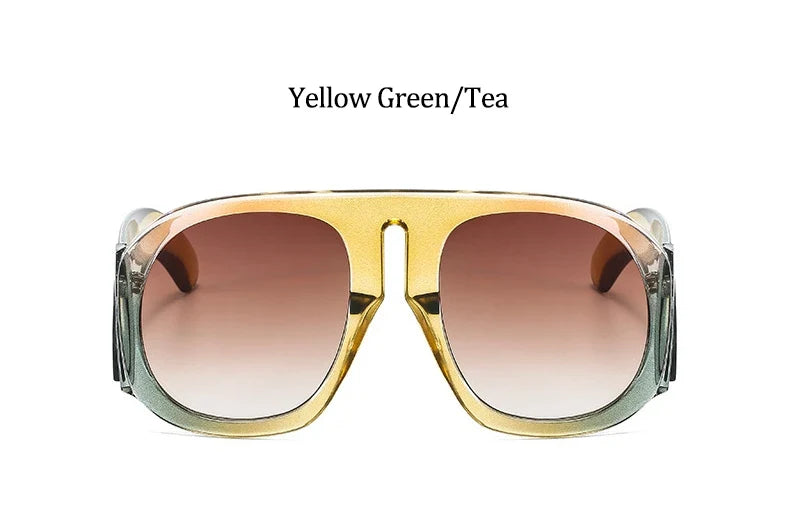 Gradient lens pilot Women sunglasses Oversized fashion Brand Big frame Transparent sunglasses Woman 2021 clear shades eyewear