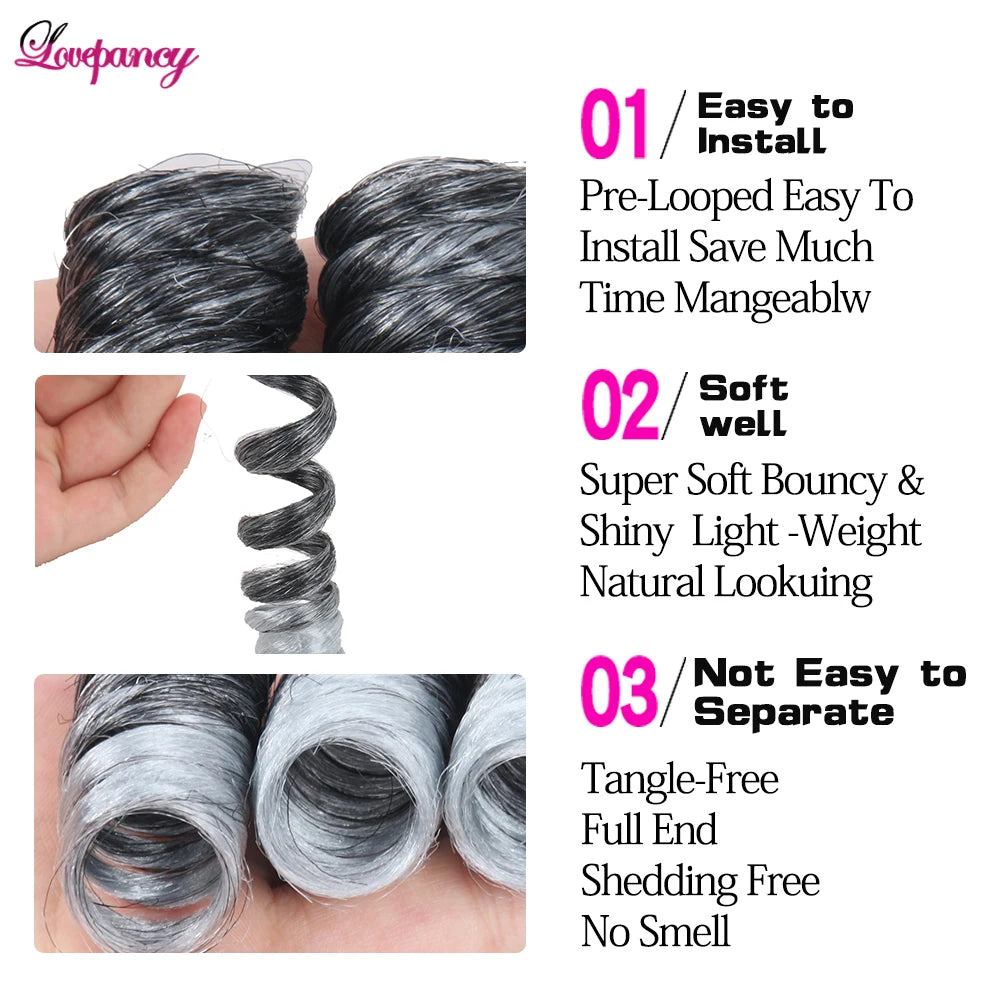 Lovepancy 3 Packs Saniya Synthetic Jamaican Bounce Twist Ombre Curl Crochet Braid