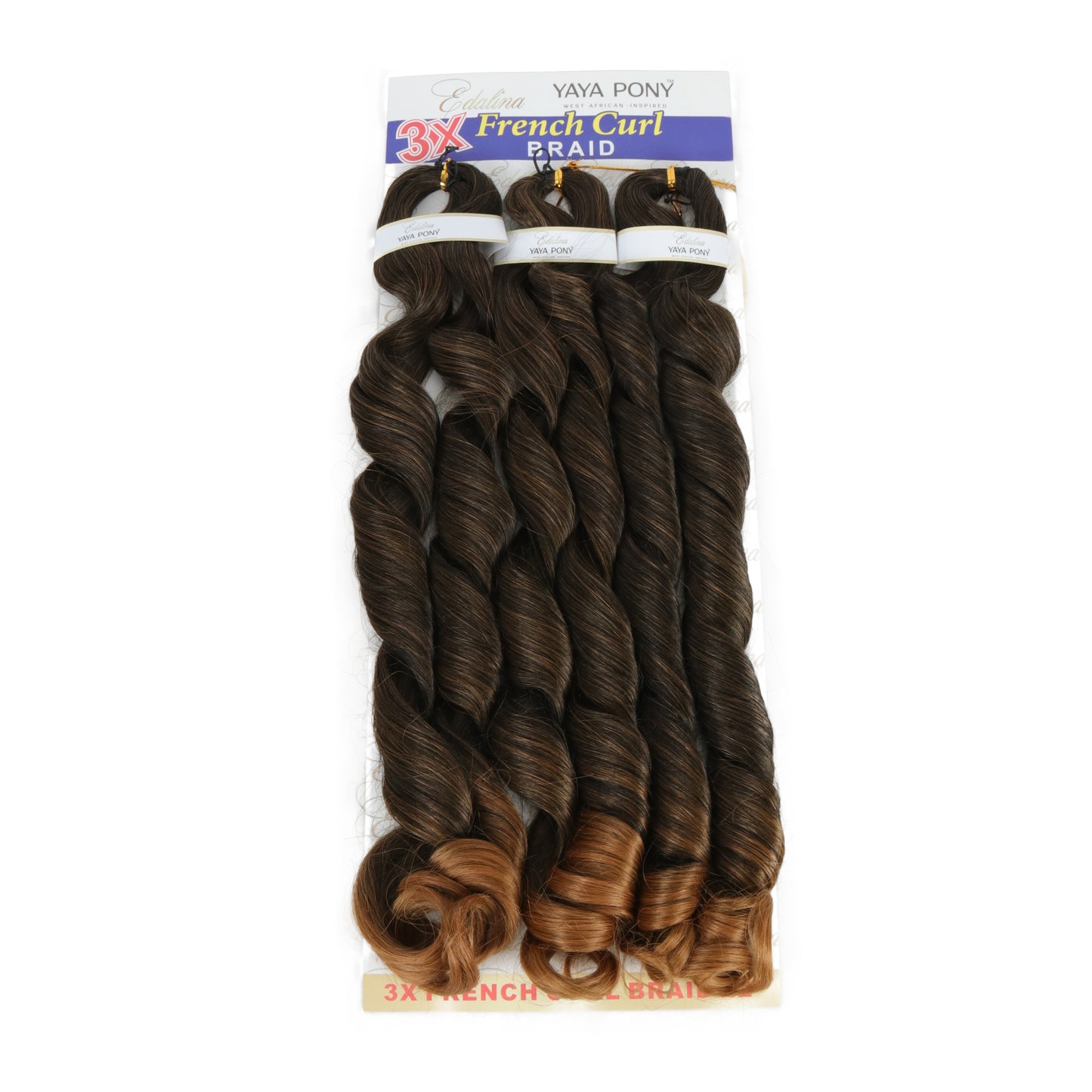Edalina Yaya Pony French Curl Braid Pre-stretched hot water set 24". 2 bundles And 6 bundle in a pack.