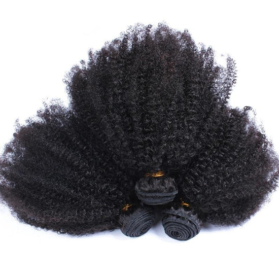 BeuMax 10A Grade 3/4 Afro Kinky Curly Bundles with 4x4 Closure
