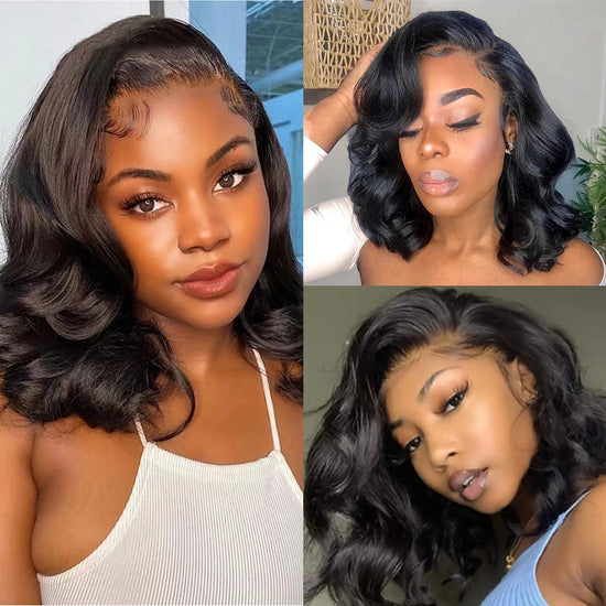 Body Wave Bob Lace Front Wigs Human Hair For Women Pre Plucked Side Part 4x4 Lace Frontal Wigs Human Hair Short With Baby Hair