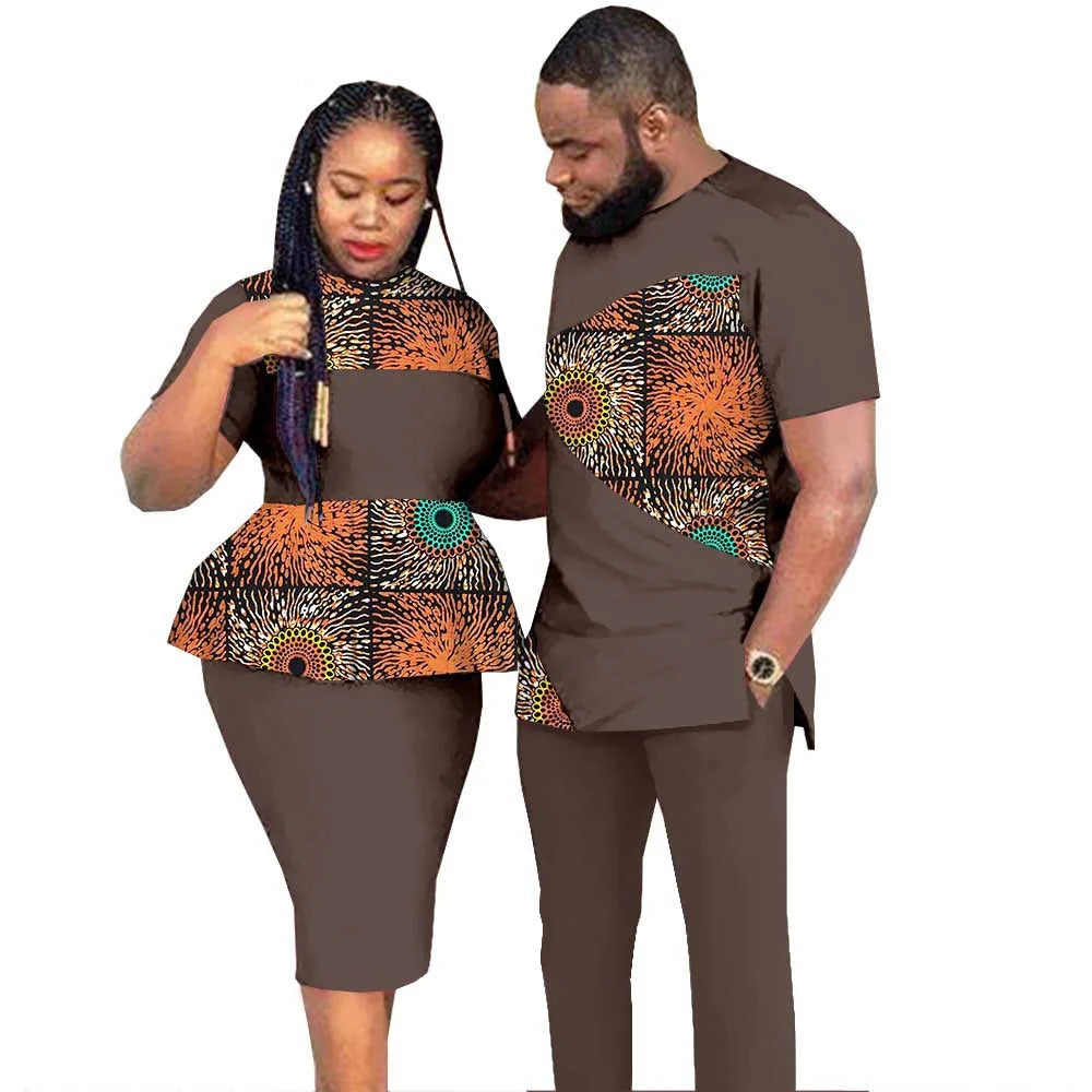 African Couples Clothing Women Outfits African Clothes for Couples Women Wear Wedding Party Ankara Match Men 2 Pieces Pants Sets