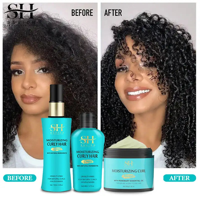3pcs/Set Curly Hair Product Curly Hair Styling Spray Curling Moisture Cream Curly Hair Mousse Curl Enhancer Hair Mask Hair Care