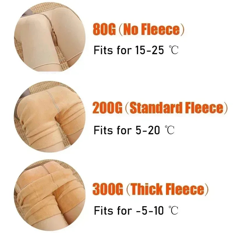 Thick Pantyhose For Women Warm Winter Plus Size High Waist Elastic