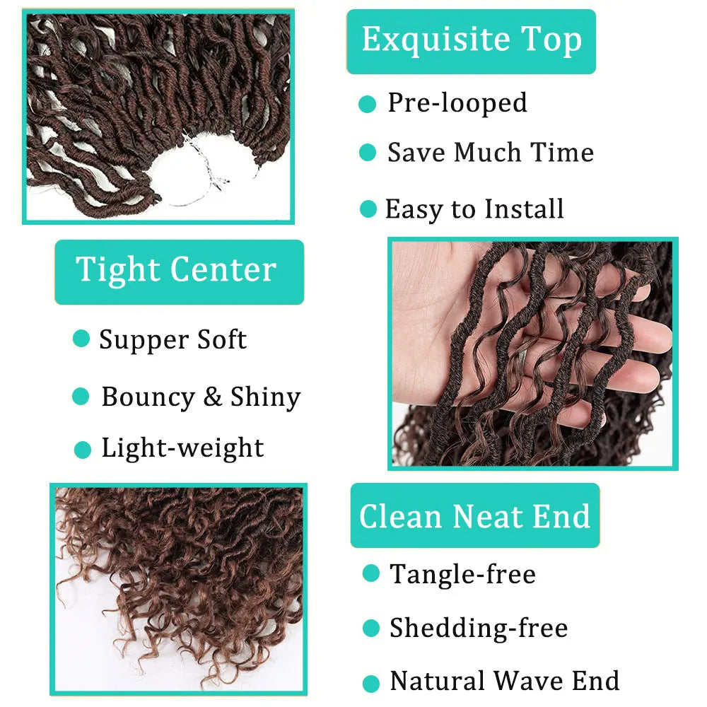 Goddess Locs Crochet Hair with Curly Ends - Ombre Faux Locs Braids
