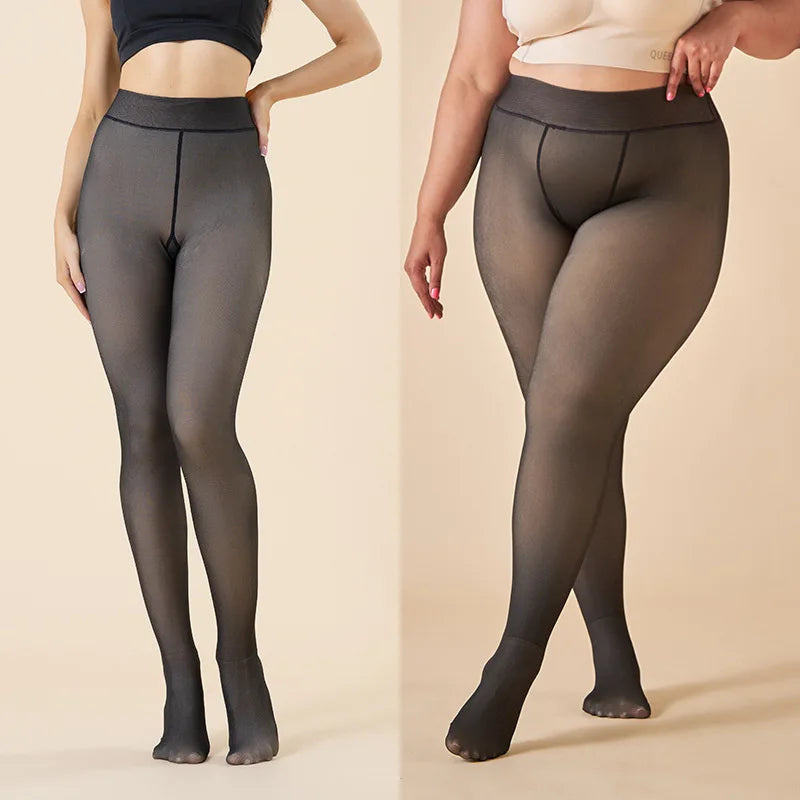 Thick Pantyhose For Women Warm Winter Plus Size High Waist Elastic