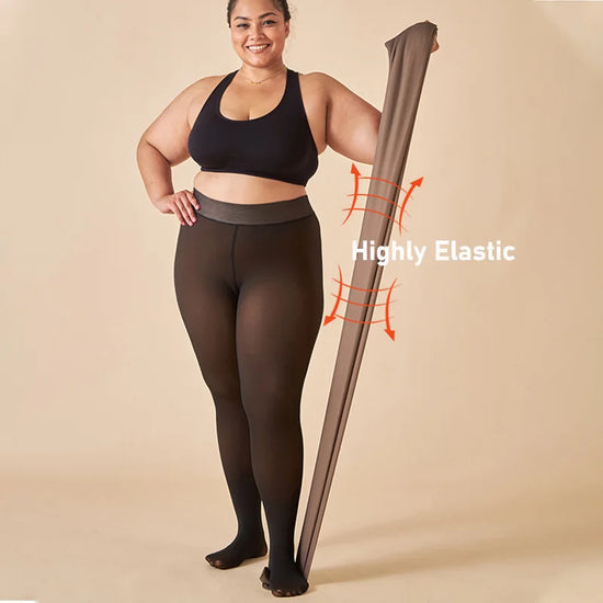 Thick Pantyhose For Women Warm Winter Plus Size High Waist Elastic