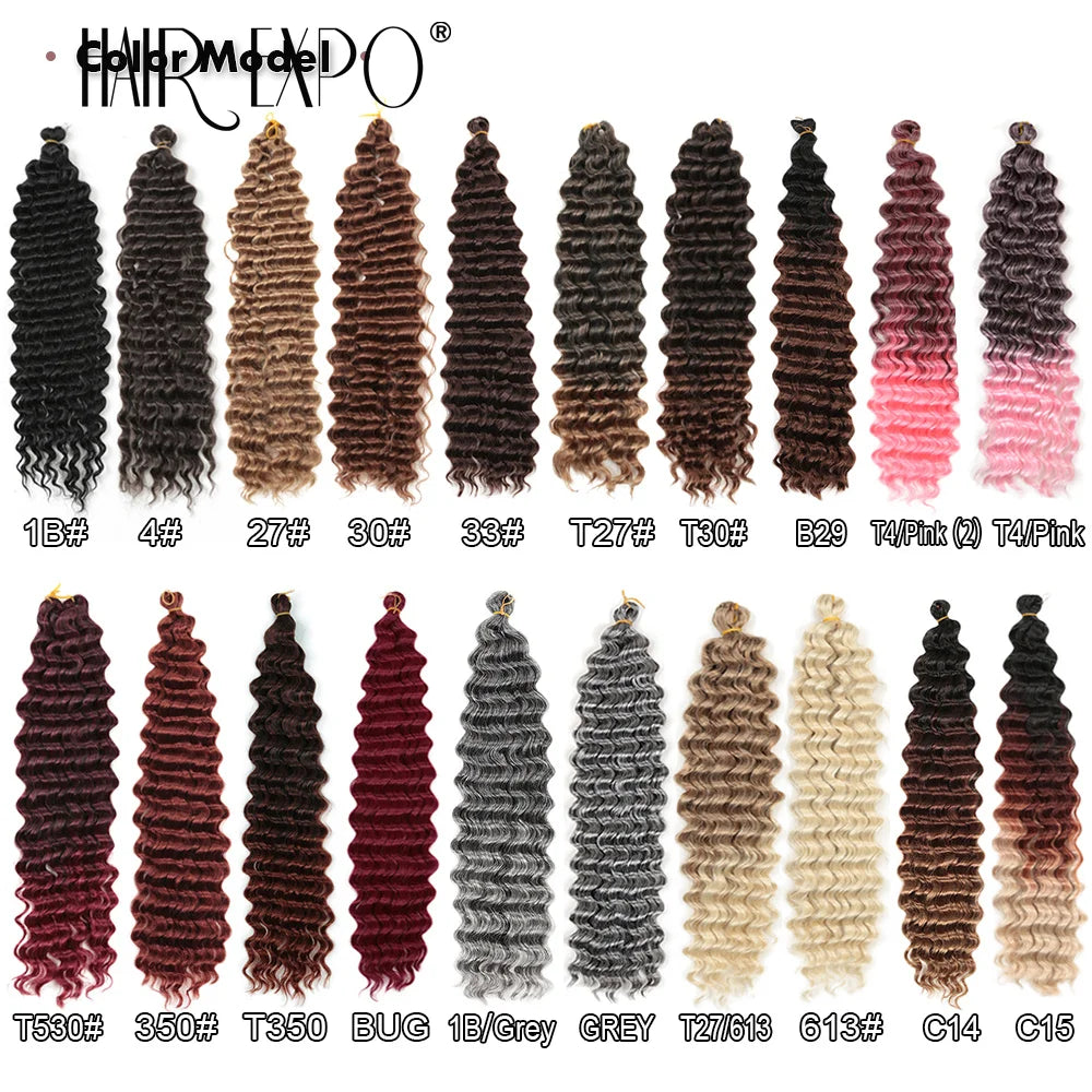 22-30"Deep Wave Twist Crochet Hair Synthetic Deep Twist Braiding Hair
