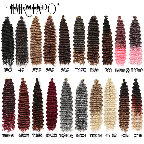 22-30"Deep Wave Twist Crochet Hair Synthetic Deep Twist Braiding Hair