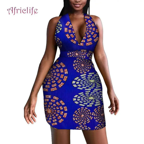 African Clothes for Women V-neck Sexy Party Dress Dashiki Dress Africa Wedding Dress Women Clothing Wy1463