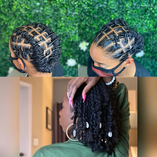 Afro Kinky Curly Locks Hair Extensions Microlocs Human Braiding Hair Bulk Hair For Braiding Double Drawn Box Crochet Braids 4C