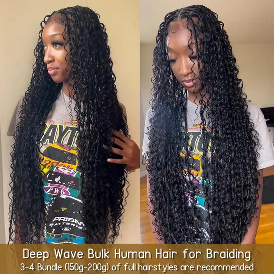 Honey Brown Deep Wave Bulk Human Hair for Braiding 100g  No Weft Boho Braids Brazilian Virgin Human Hair Extensions