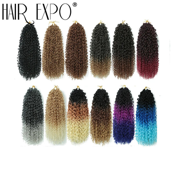 14"Curly Passion Twist Crochet Hair Synthetic Yanky Twist Braiding