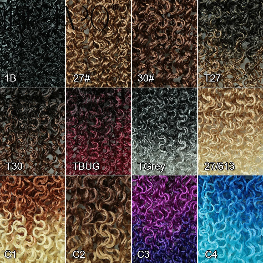 14"Curly Passion Twist Crochet Hair Synthetic Yanky Twist Braiding