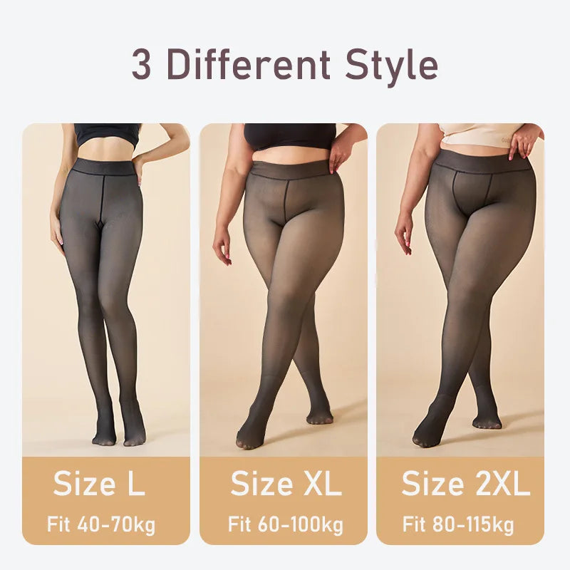 Thick Pantyhose For Women Warm Winter Plus Size High Waist Elastic