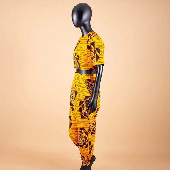 African Clothes for Women Crop Top and Wide-leg Pants 2 Piece Set Print Outfits Vintage Elegant Fashion Ankara Attire A2326002