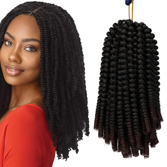 : Edalina Spring Twist Hair Synthetic Fiber Ombre Hair 8inch 110g 30 strands /Pack and 12inch 160g /pack