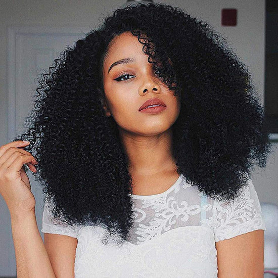 13x4 HD Transparent Lace Frontal Afro Kinky Curly Human Hair Wigs 200%