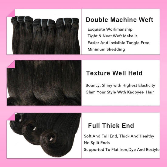Beumax Double Drawn 12A Grade Straight Curve BUNDLES with CLOSURES &