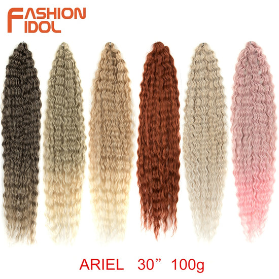 Edalina Roza 3 Packs Loose Wave Braiding & Crochet Hair 30 Inch 100% Kanekalon Fiber Laura Loose Wave Hair Easy To Install Tengle free, No Itch No Eching Laura Loose Synthetic Goddess Braiding Hair Wavy Ombre Blonde Hair Extension