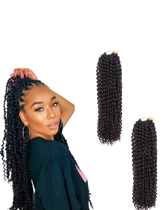 EDALINA 7 packs Passion twist Hair 7 packs 12in and 18in 80g/pack Kanekalon Water Wave Hair for Goddess Locks Bohemia Box Braids Crochet Braids Extensions 22 Strand/Pack