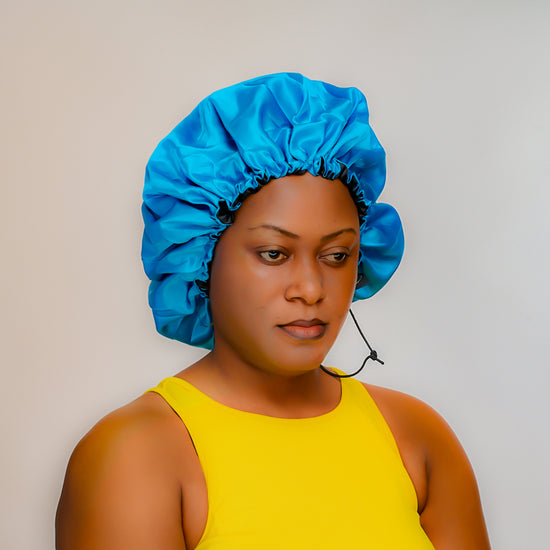 EDALINA LARGE REVERSIBLE AND ADJUSTABLE 15 Inch Double Layered SATIN BONNET Silk Sleep Cap To Protect Edges, Natural Hair & Your Style.  Our Bonnet Stay on Head Through The Night