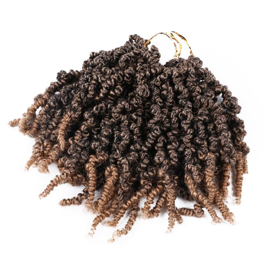 Edalina 6 Packs Spring twist Pre-Looped High Quality Synthetic Fiber Pre-twisted Spring Twist Hair 10 inch 15 Strands/Pack 70g Very Light, High Density Heat Resistant Natural Shining & soft No Smell, Itch Free Short Curly